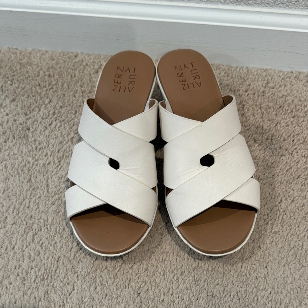 Naturalizer White Wedge Sandals - Picture 3 of 7
